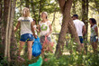 © luckybusiness - volunteers with garbage bags cleaning park.Nature cleaning, volunteer ecology green concept.