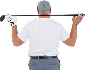 Sticker - Rear view of golf player holding a golf club