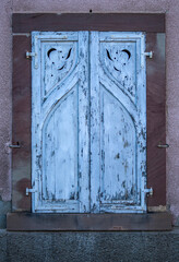 Poster - Fenêtre ancienne à Neuf-Brisach, Haut-Rhin, Alsace, France