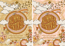 Summer Festival Hippie Poster, Sky And Flowers