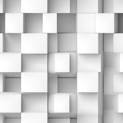 Wall Mural - Illustration of white boxes background image, AI generated