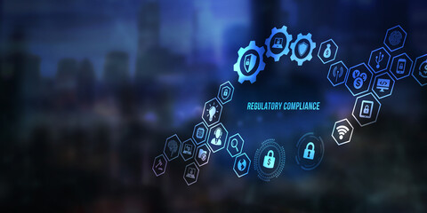 Internet, business, Technology and network concept. Compliance rules regulation policy law. 3d illustration