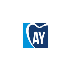 Wall Mural - Letters AY And Tooth Logo Icon 003