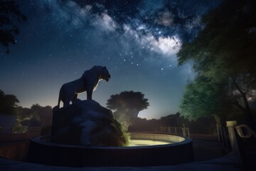 Wall Mural - the cosmic zoo, with a view of the night sky and stars, created with generative ai