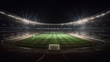 Fototapeta Sport - The Grand Arena That Lights Up The Night: Enjoy Football at its Finest: Generative AI