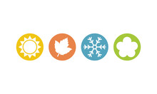 Four Seasons Of The Year Logo Icon Concept	