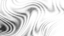 Monochrome Gradient Halftone Dots Background. Vector Illustration. Big Wave