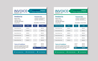  modern and professional business Invoice design templates or Bill Payment form 
