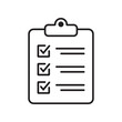 © Maksim - Clipboard and checklist icon. Project management, questionnaire line icon. To do list vector icon for web site and app design.