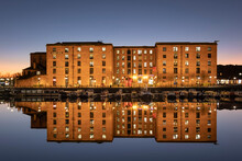 The Albert Dock At Night, Albert Dock, Liverpool Waterfront, Liverpool, Merseyside