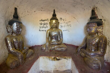 Buddha Statues, Hpo Win Daung Caves (Phowintaung Caves), Monywa, Myanmar