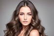 © inspiretta - Brunette woman with shiny healthy long hair, generative ai image