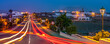 © robertharding - View of trail lights through the town of Tinajo at dusk, Tinajo, Lanzarote, Las Palmas