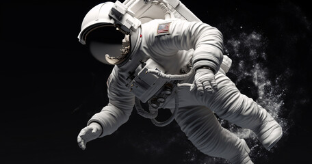 Wall Mural - an astronaut in a spacesuit flying through the air