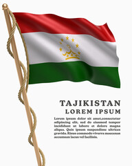 Wall Mural - White Backround Flag Of TAJIKISTAN