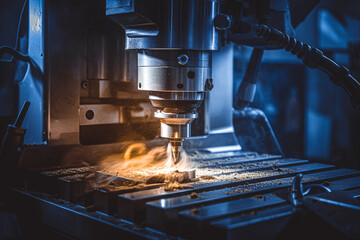 cnc milling machine at work.