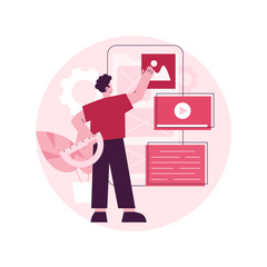 Wall Mural - ui and ux design abstract concept vector illustration. mobile app ui design, website ux, user interf