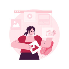 CMS development abstract concept vector illustration. CMS, program development service, online content management system, website interface design, UI element, site menu bar abstract metaphor.