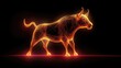 Bull digital art for stock market