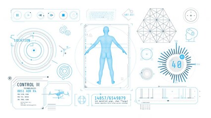 Wall Mural - dynamic animation on the theme of human digitalization.
