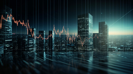 Wall Mural - Stock market trading investment stick graph. finance and economy concept. ai generative