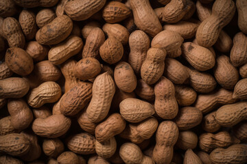 Wall Mural - Peanut shell texture background, top view. ai generative