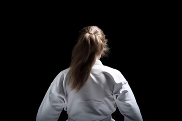 Wall Mural - Portrait of a Karate Fighter from behind. Generative AI