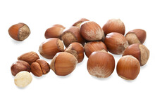 Hazelnuts Isolated On A Transparent Background