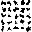 © Bo - Set of 25 modern vector abstract art blob shapes with 10 points. Known as blotch shapes, liquid organic elements, pebble drops blob silhouettes and splashes. Use as pattern background.