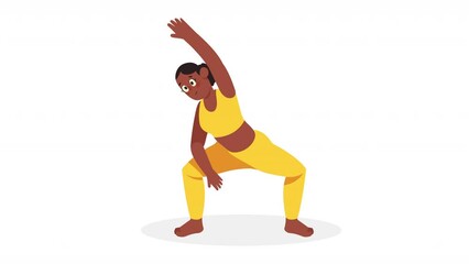 Canvas Print - woman practicing yoga character animation