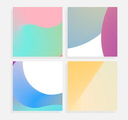 Wall Mural - square colorful wavy design vector set