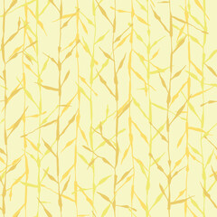 Wall Mural - Yellow Plant Stalks Seamless Vector Repeat Pattern