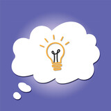 Fototapeta  - Idea light bulb and speech bubble vector illustration