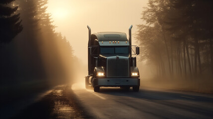 Wall Mural - truck on the road