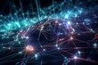 © Ava - Ai network plexus technology background 3D illustration. Generative AI
