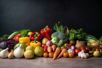 Wall Mural - Fresh colorful organic vegetables on a png background, farming and healthy food concept copy space flat lay. Generative AI