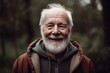 © Robert MEYNER - Portrait of a senior man smiling in the forest. Selective focus.