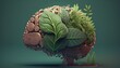 © YuDwi Studio - brain green health herb concept think green by ai generative