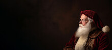  Christmas, Santa Clause On A Dark Background With Room For Text Or Copy, Ai Generated