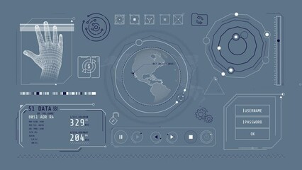 Wall Mural - animation of infographics about secure online transactions on alpha channel.