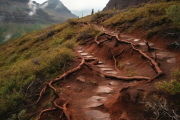 Canvas Print - Twisting paths provide an opportunity for exploration and adventure. Generative AI