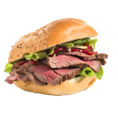 roast beef sandwich isolated on transparent background