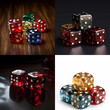 Collage photo of casino dices