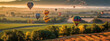 © Andy Dean - Hot Air Balloon Ride Over Beautiful Napa Valley, California, United States Banner - Generative AI.