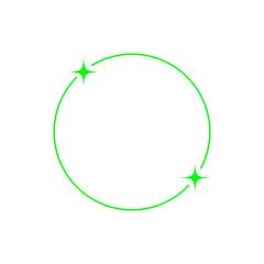 Wall Mural - green round shape and star logo
