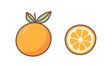 © Sofia - Orange outline illustration with watercolor effect. Vector doodle icon sketch hand drawn citrus fruit illustration
