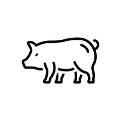 Wall Mural - Black line icon for pig hog 