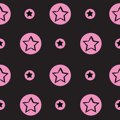 Wall Mural - set of icons with stars pink