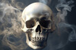 Abstract, surreal, creepy skull of smoke. Generative ai.