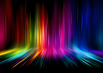 Wall Mural - Vertical line background with Rainbow colorful spectrum, Bright neon rays, and glowing lines Generative AI